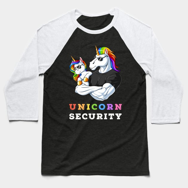 Unicorn Security Halloween Brother of the Birthday Girl Baseball T-Shirt by wingsofrage